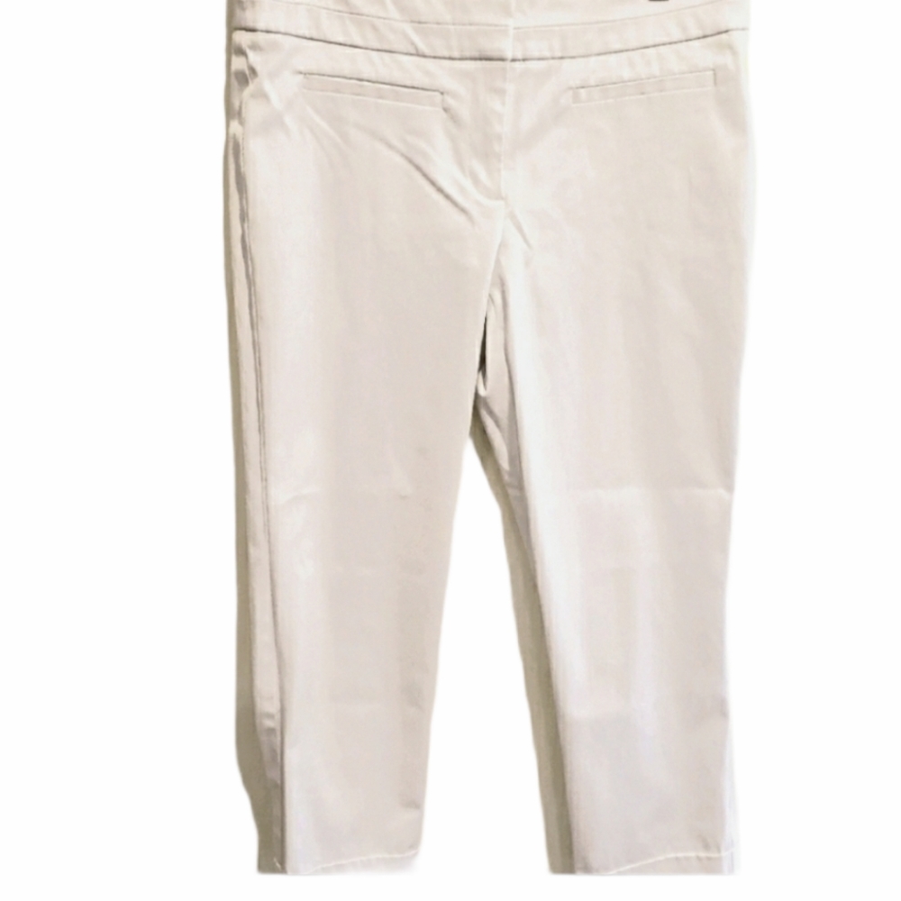 New York & Company Stretch White Cropped Pants Woman's Size 8
